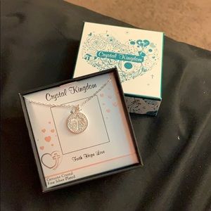 Crystal kingdom  fine silver plated faith necklace